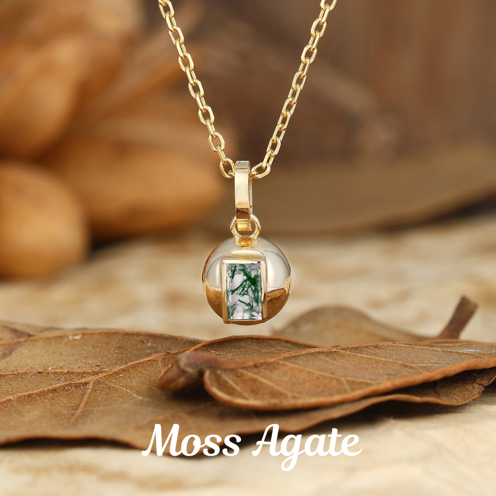 Collar colgante con incrustación de esmeralda de diseño esférico para mujer, regalo de aniversario nupcial