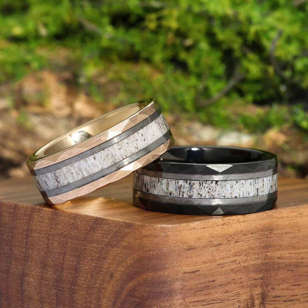 8mm Birch Tungsten Carbide Couple Rings His And Hers Marriage Bands