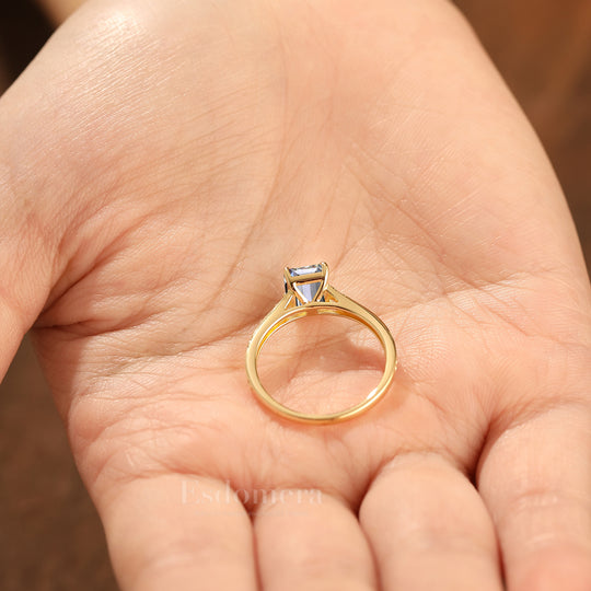 Unique Filigree 2CT Vintage Style Emerald Cut Lab Grown Diamond Promise Ring (IGI Certified)