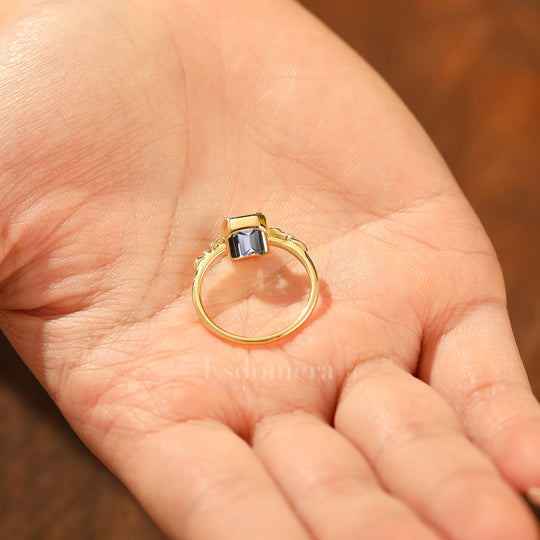 Vine Design Bague de Mariage en Diamant Émeraude Lab Naturel Inspirée Bague Femme en Diamant Synthétique (Certifiée IGI)