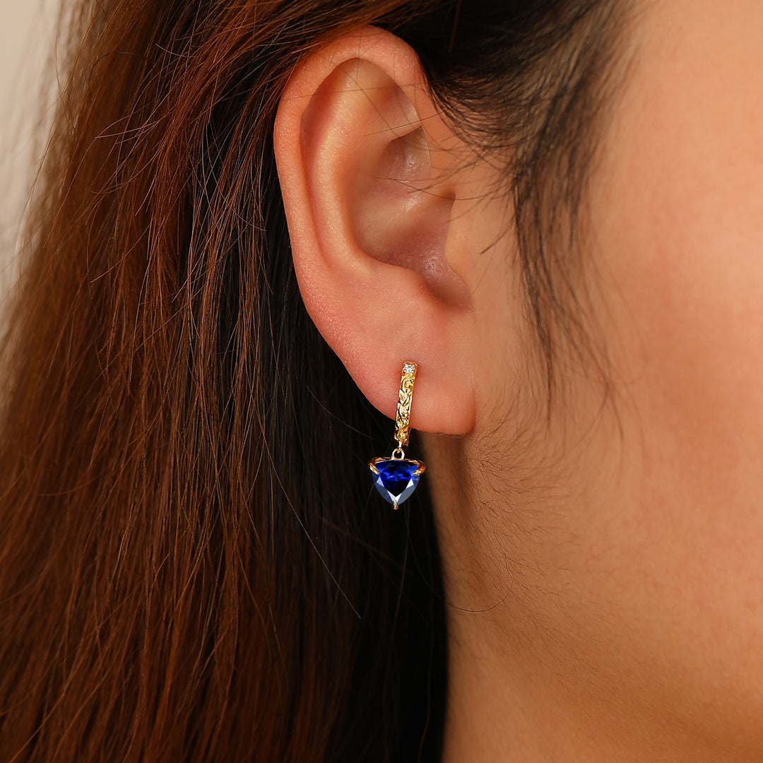 Elegant Fat Triangle Sapphire Women Dangle Earrings September Birthstone Earrings -  Esdomera.com