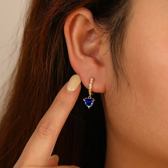 Elegant Fat Triangle Sapphire Women Dangle Earrings September Birthstone Earrings -  Esdomera.com