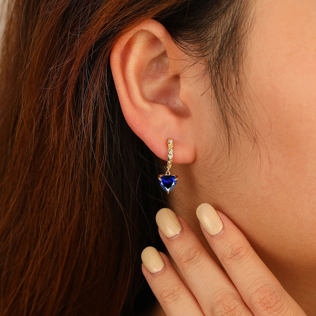 Elegant Fat Triangle Sapphire Women Dangle Earrings September Birthstone Earrings -  Esdomera.com