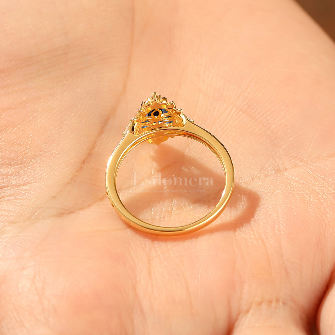 Vintage Vine Design Marquise Cut Alexandrite Bridal Anniversary Ring Women Promise Ring