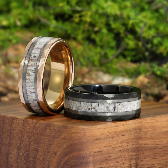 8mm Birch Tungsten Carbide Couple Rings His And Hers Marriage Bands