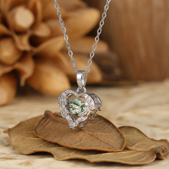 Unique Hartaccenten Stijl Aquamarijn Hanger Ketting Witgouden Bruidshanger