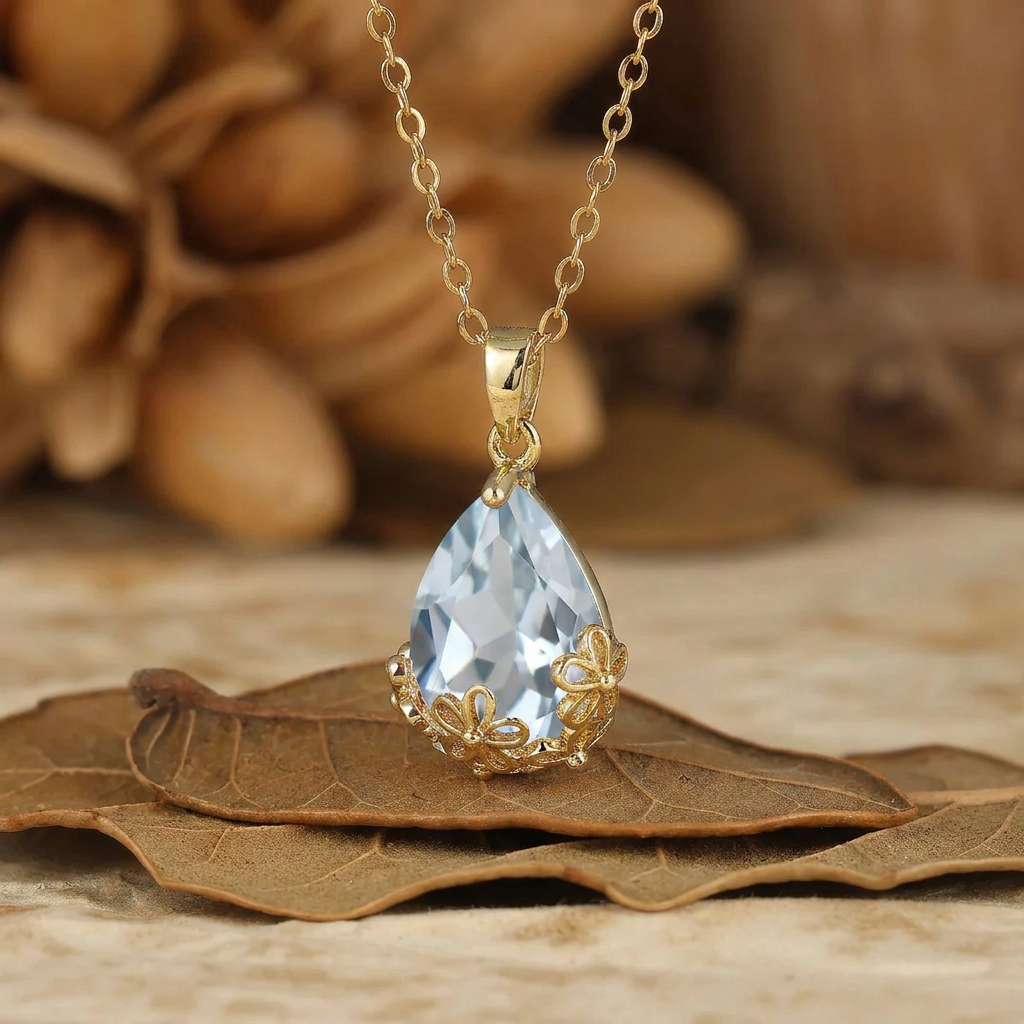 Royal Filigraan Kroon Ontwerp Peren Geslepen Natuurlijke Amethist Hanger Ketting Jubileum Bruiloft Hanger