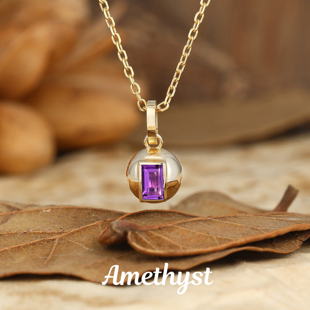 Collana con Pendente a Incastonatura di Smeraldo dal Design Sferico Regalo per Anniversario Nuziale da Donna