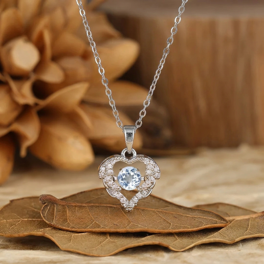 Massief witgouden romantische hartketting met ronde geslepen natuurlijke amethist, bruidshanger ketting