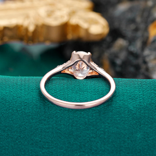 Prong Set Oval Lab Grown Diamond Wedding Engagement Ring Women