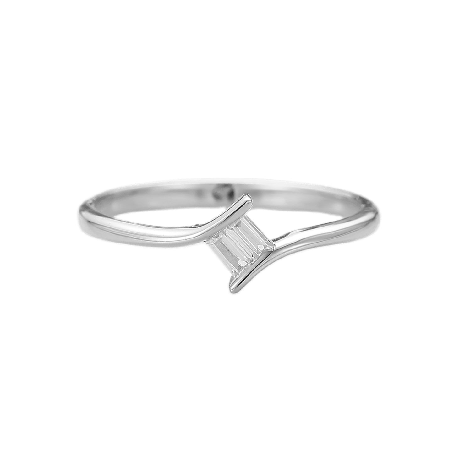 Baguette Moissanite Matching Ring, Bridal Wedding Anniversary Ring, Birthday Gift for Her, Simple Moissanite Ring, Art Deco Wedding Band
