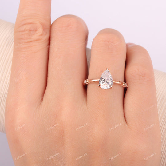 Pear Lab Grown Diamond Wedding Ring IGI Certified Diamond