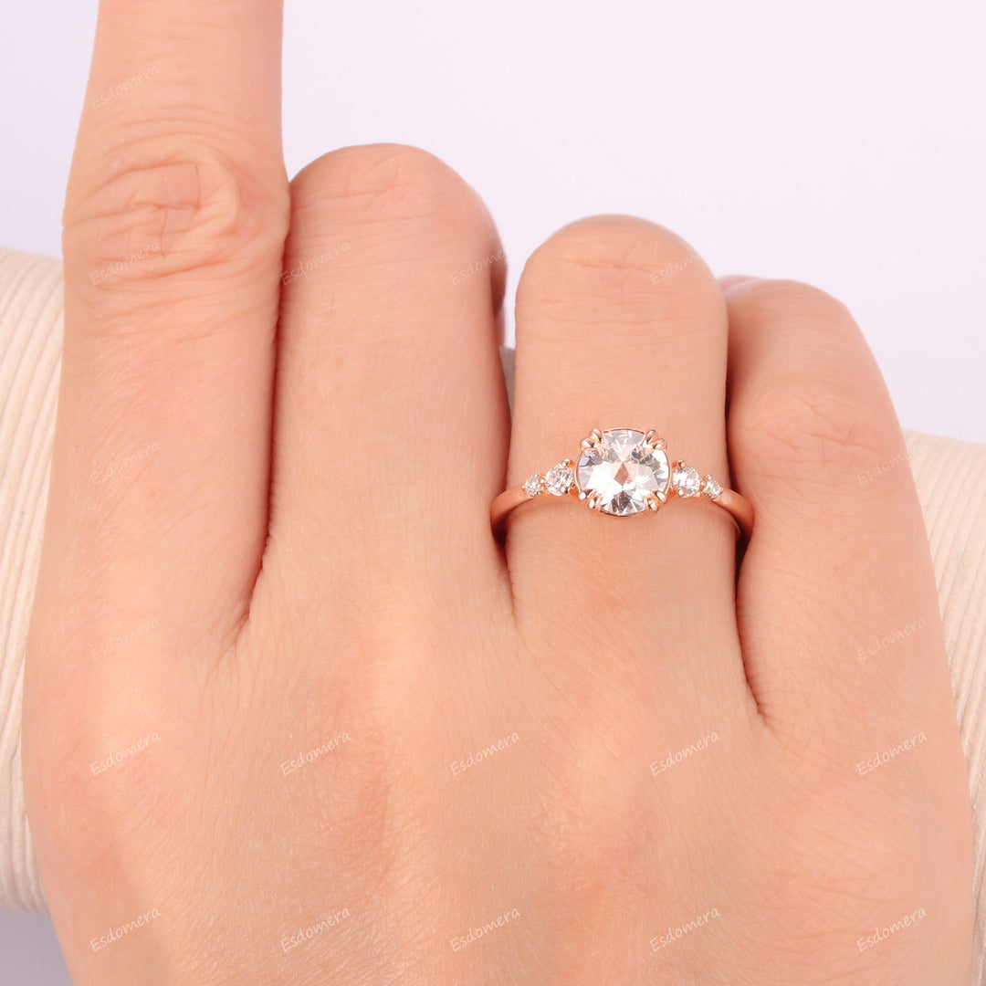 Double Prong Round Lab Grown Diamond Promise Bridal Ring