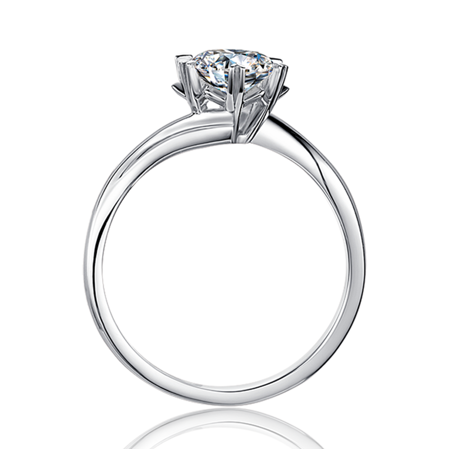 F002 Delicate Round Cut 0.5/1 Carat Six Prongs Solitaire Anniversary Engagement Ring For Her