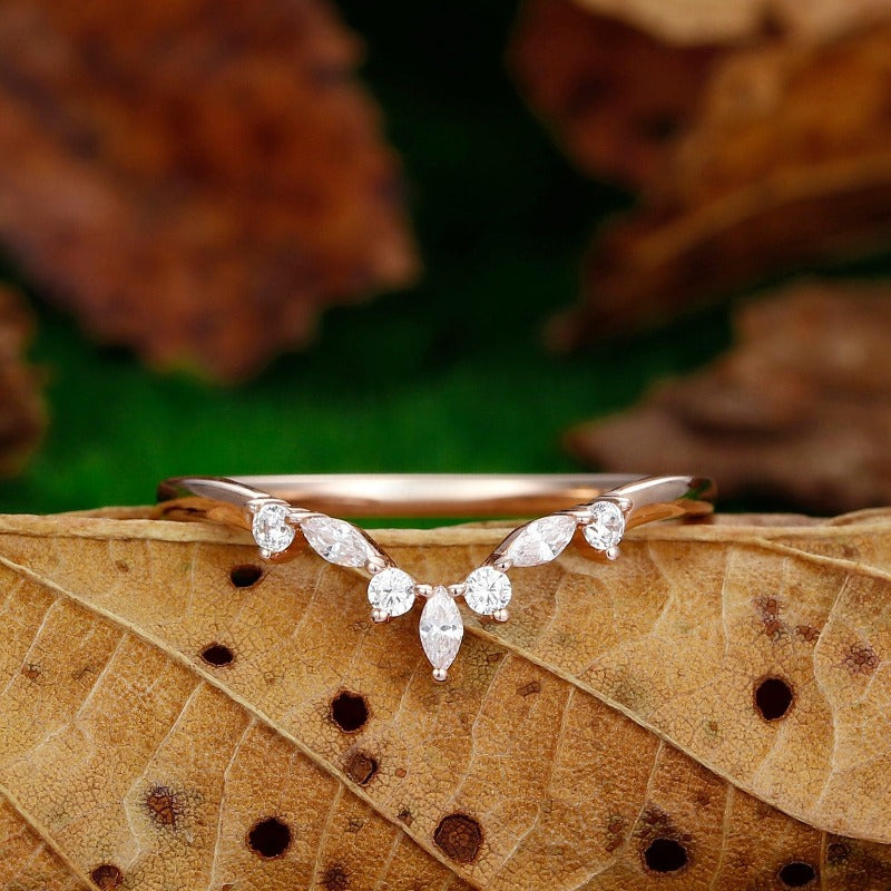 Twig Ring Statement Elegant Stacking Matching Band Curved Band Ring - Esdomera