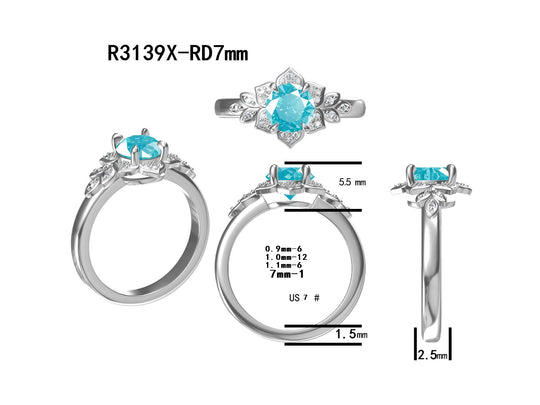 Custom Order-1.25CT Round Cut Cluster Moissanite Engagement Ring 10K Solid Gold Women Fine Ring