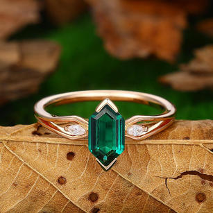 Long Hexagon Cut 925 Sterling Silver Ring Sample