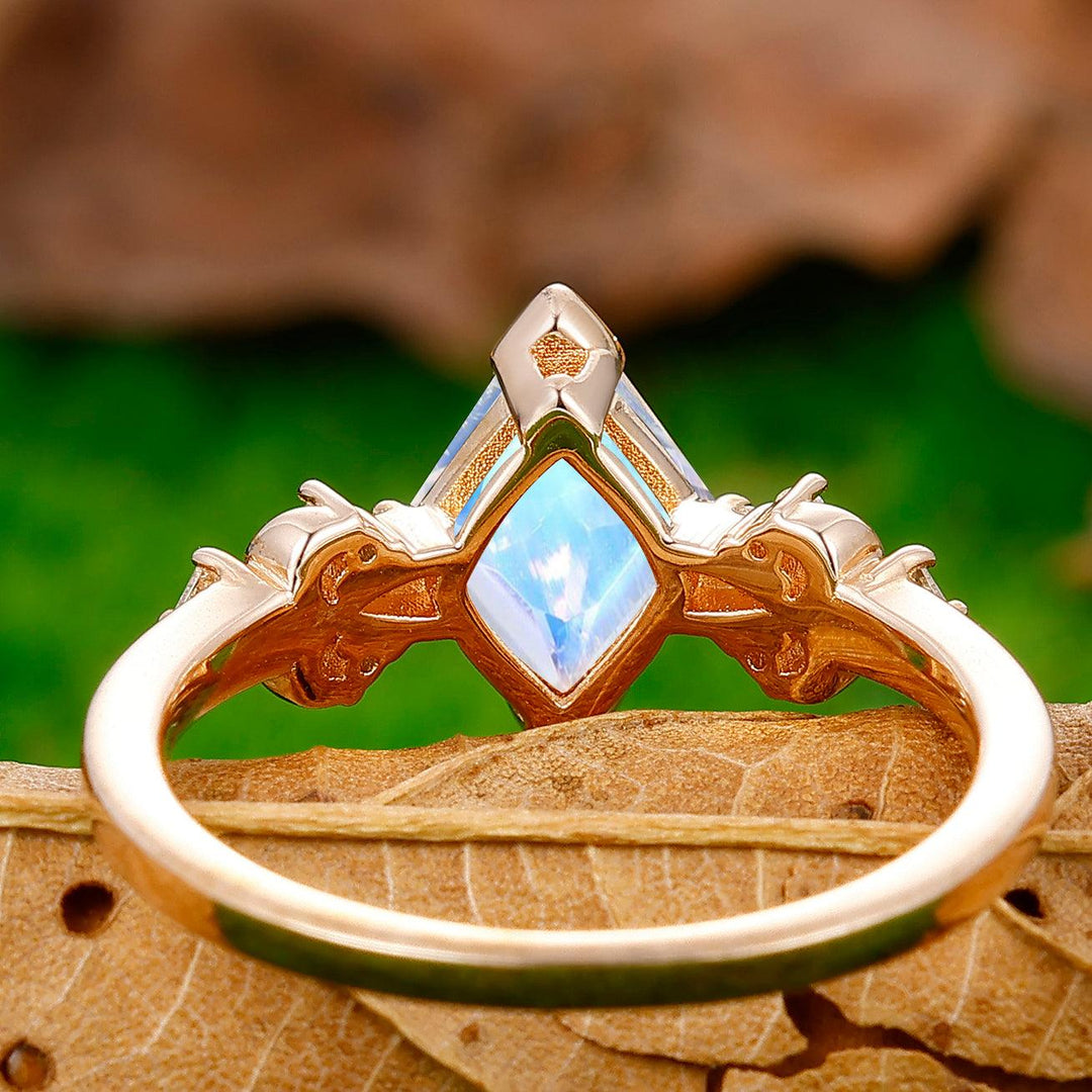 Antique 2.0CT Rhombus Rose Cut Moonstone Vine Ring Gift For Women - Esdomera