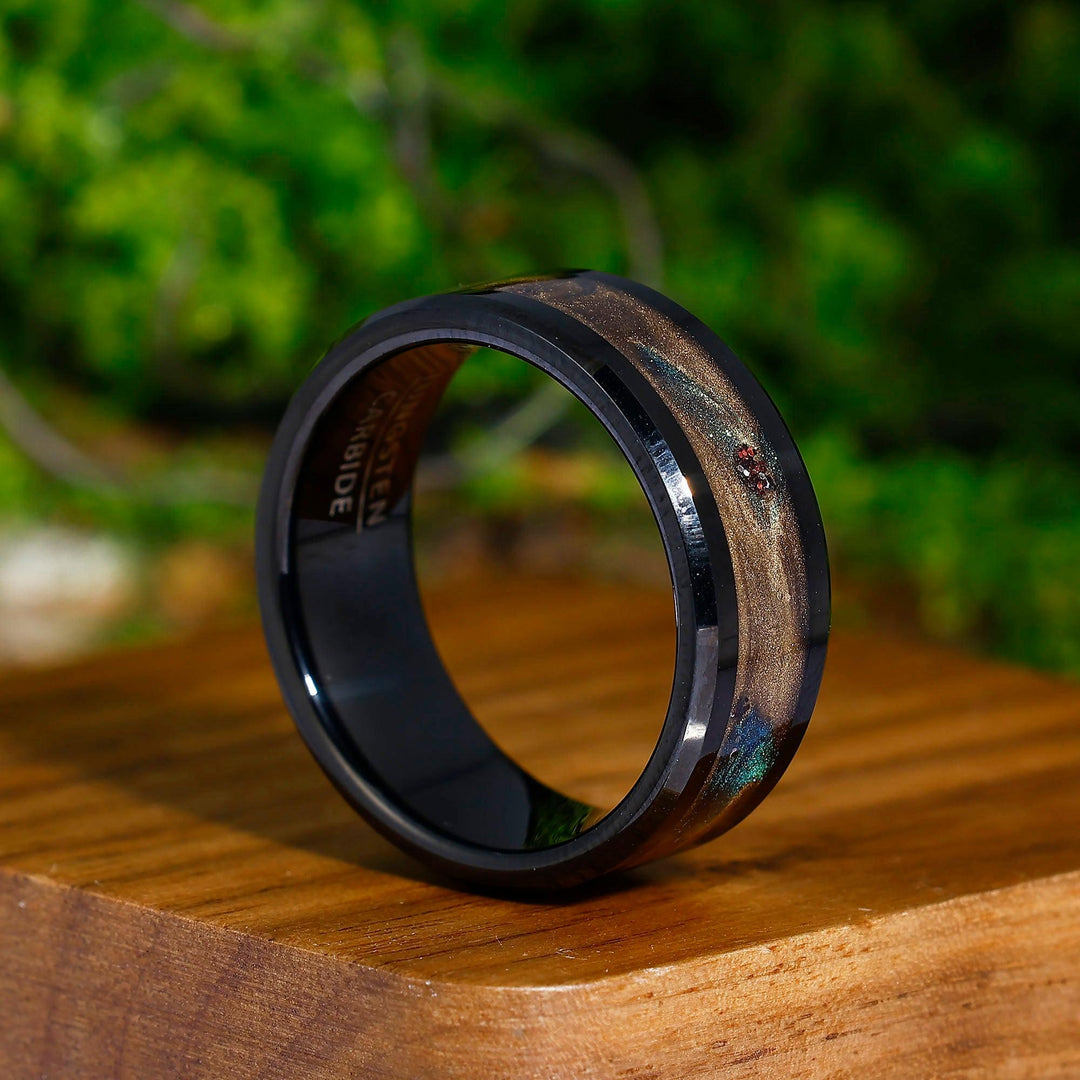 Unisex outlets Tungsten Black on Polished Black Rings