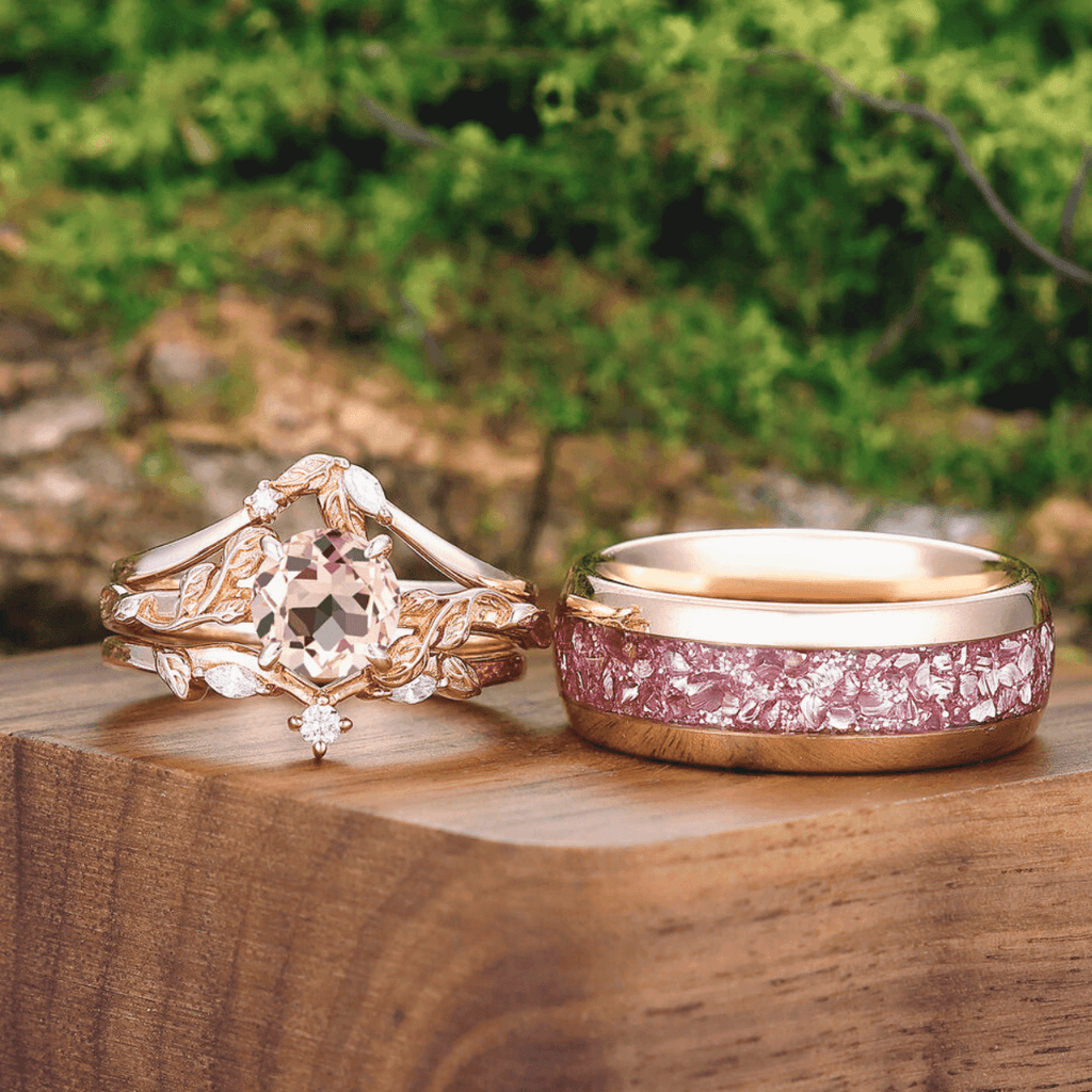 アクセサリー CTHY HIGH-END PARALLEL RING ROSEGOLD art-deco-1-25ct-pink-morganite