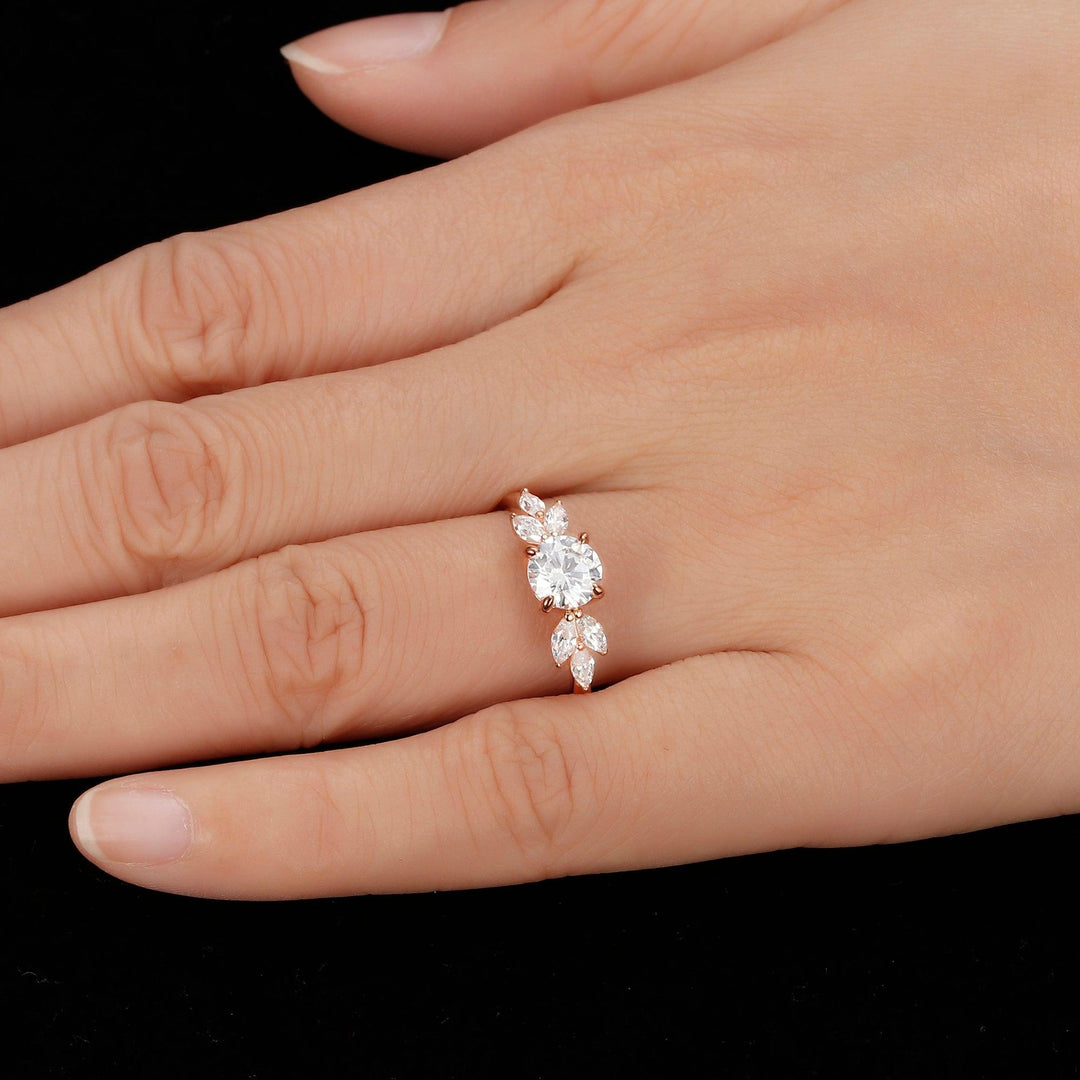 Beautiful 0.8 Carat Marquise Cut Side Stone Moissanite Engagement Ring Gifts For Her - Esdomera