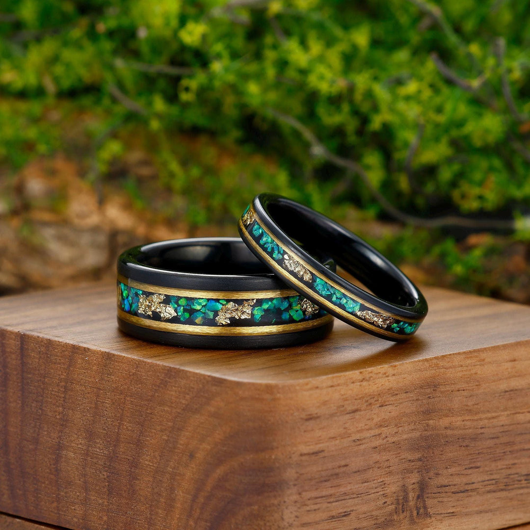 Rose Gold Promise Emerald Opal Round Cut Emerald Engagement