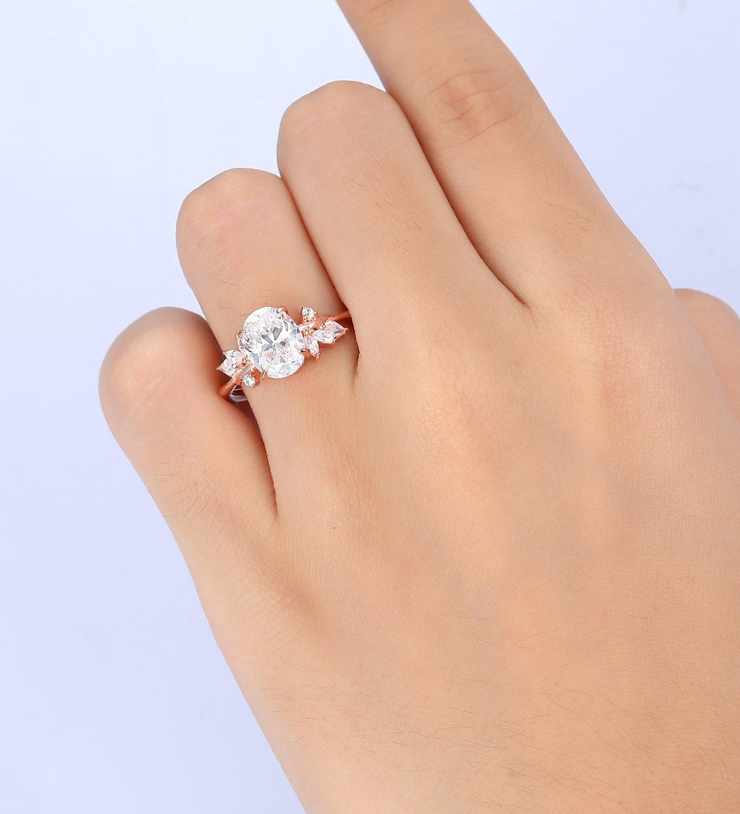 Brilliant Oval 2CT Lab Grown Diamond Proposal Ring for Her - Esdomera