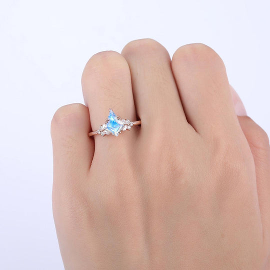 Dainty 1.8CT Kite Cut Moonstone Engagement Ring Women Anniversary Ring - Esdomera