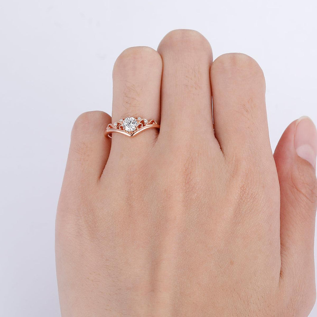 Dainty Vines Flower Branches Moissanite Engagement Ring For Unique Wedding Gift - Esdomera