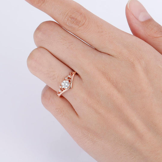 Dainty Vines Flower Branches Moissanite Engagement Ring For Unique Wedding Gift - Esdomera