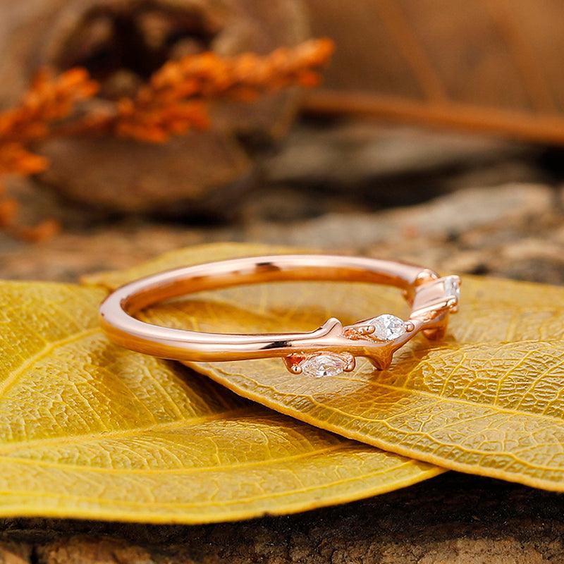 Silver & 18K Rose Gold Ring Womens hot Wedding Bands Tungsten Ring Minimalist Ring Rose Gold Wedding Band Womens Ring, Couples Rings Dainty Ring