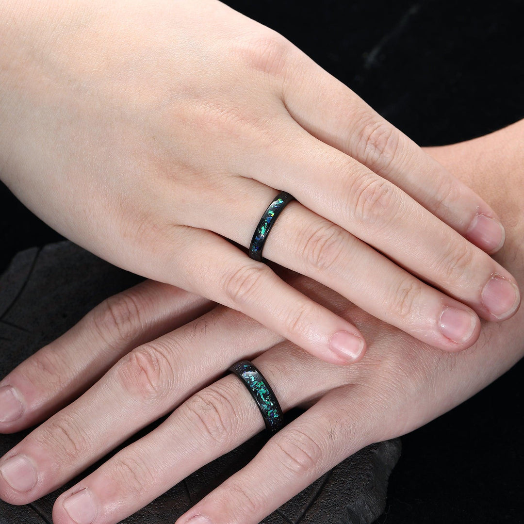 Galaxy Couple Ring Set Nebula Matching Promise Rings for Women 2pc