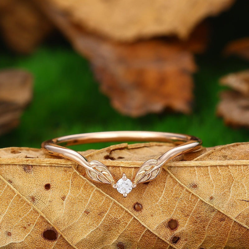 Handmade Jewelry Nature Inspired Leaf Wedding Ring - Esdomera
