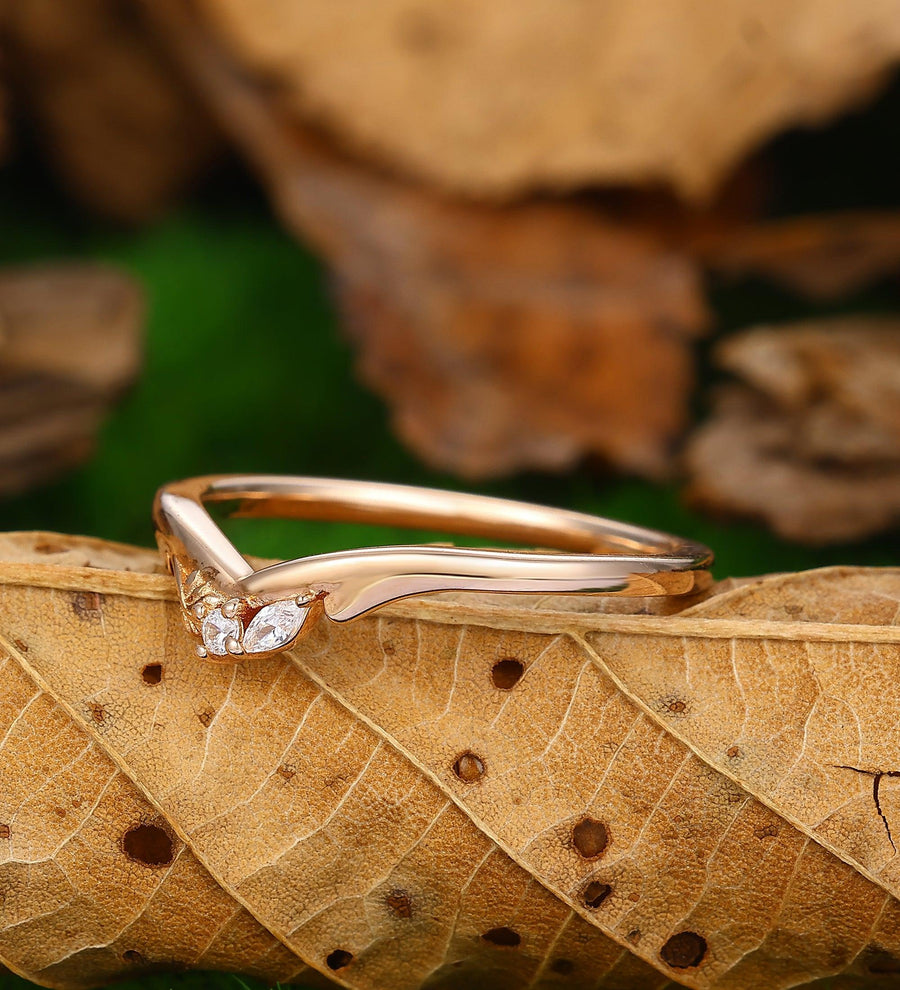 Moissanite Wedding Band Art Deco Anniversary Gifts for Her - Esdomera