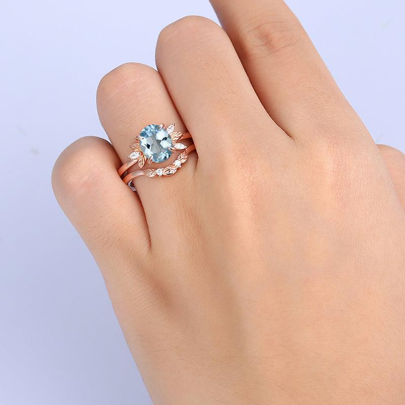 Natural rose cut aquamarine buy stackable ring, Aquamarine stacking ring