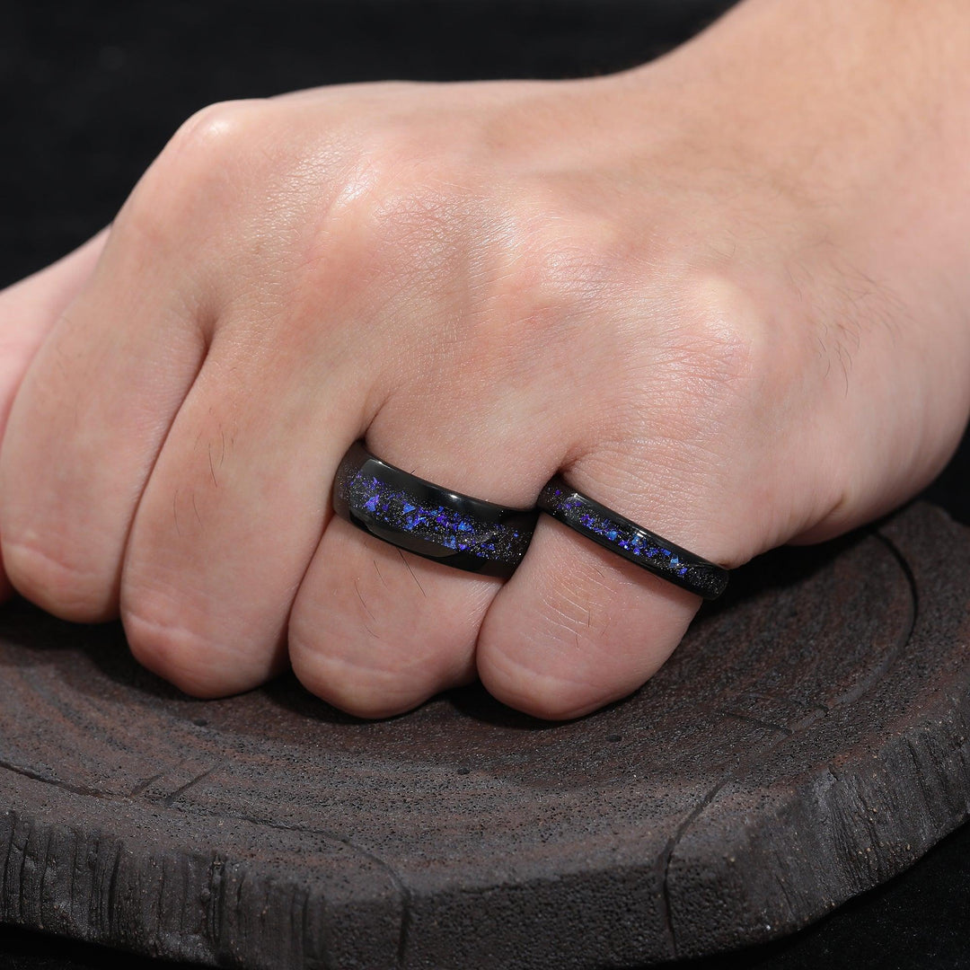 Paar belofte ringen voor hem en haar sets, gepersonaliseerde roestvrij staal bijpassende trouwringen maat L 1/2 tot X 1/2 6mm 4mm zilveren ring inleghout, Geen edelsteen Paar belofte ringen voor hem en haar sets, gepersonaliseerde roestvrij staal bijpassende trouwringen maat L 1/2 tot X 1/2 6mm 4mm zilveren ring inleghout, Geen edelsteen
