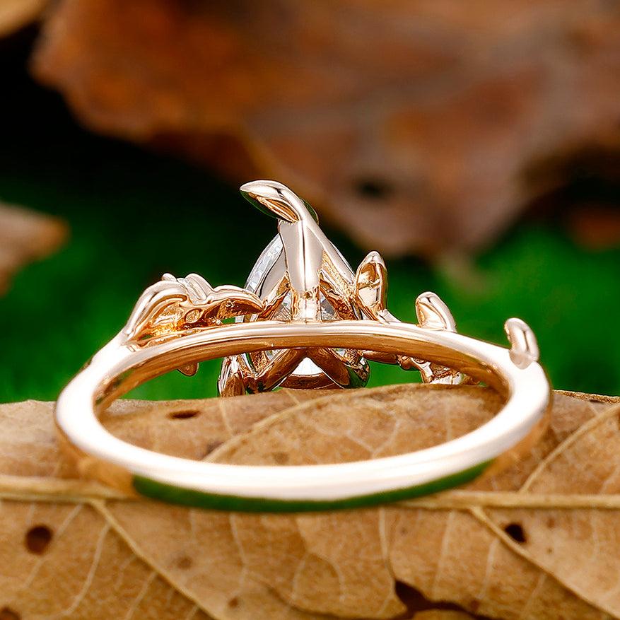 Bague Femme Feuille Bague Femme Feuille De Fiançailles En Diamant