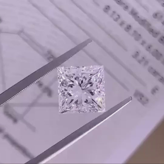 2 CT  Princess Cut E F Color VS1  Clarity Excellent cut Lab Grown Diamond Loose Stone