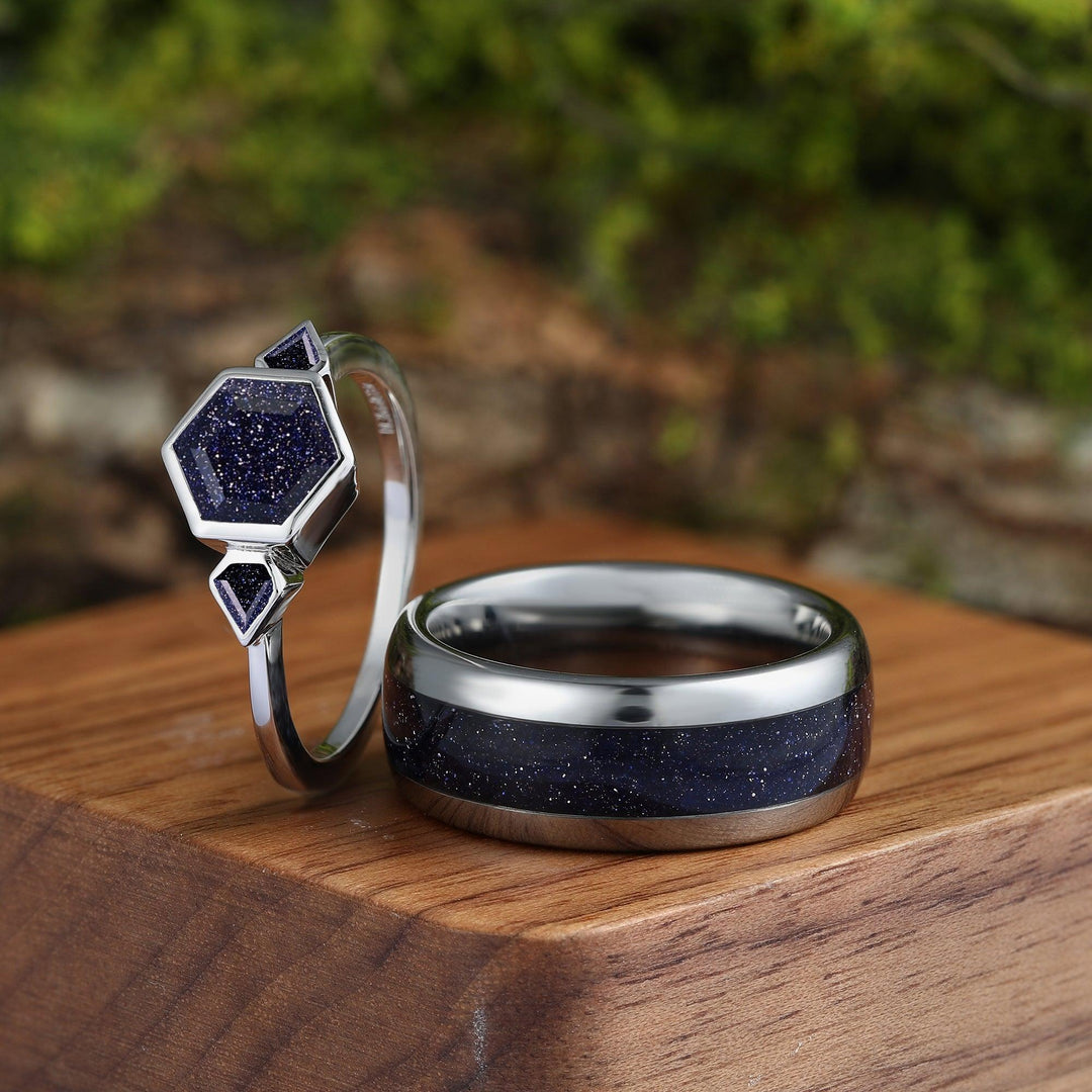 Titanium Silver His And Hers Rings Couple Male Silver Wedding