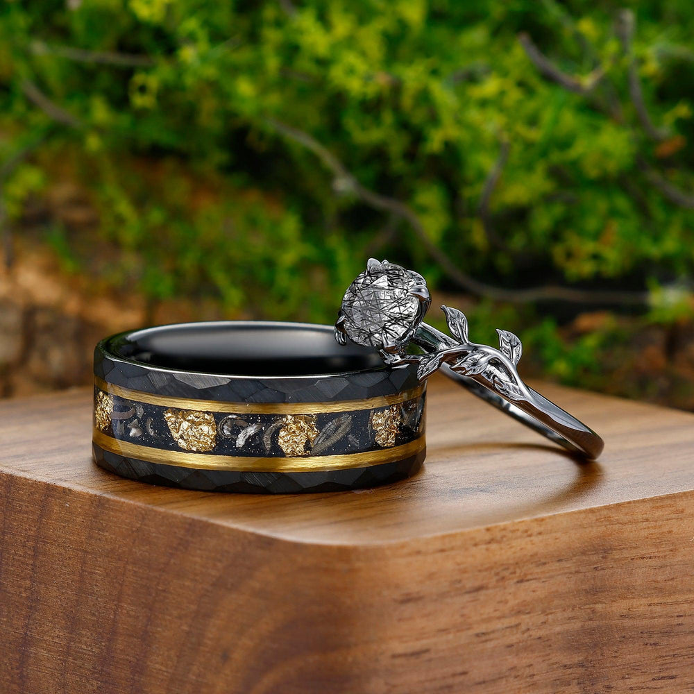 Tungsten Rings Black Camo Wedding Ring Sets Couple Rings Camo