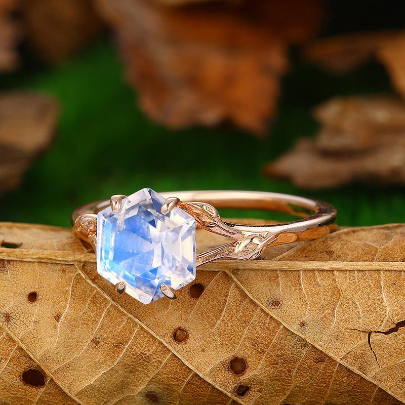 Gold Moonstone Ring