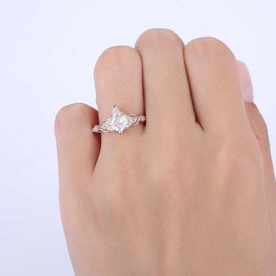 Unique 1.8CT Kite Cut Moissanite Engagement Vine Ring For Women Gift - Esdomera