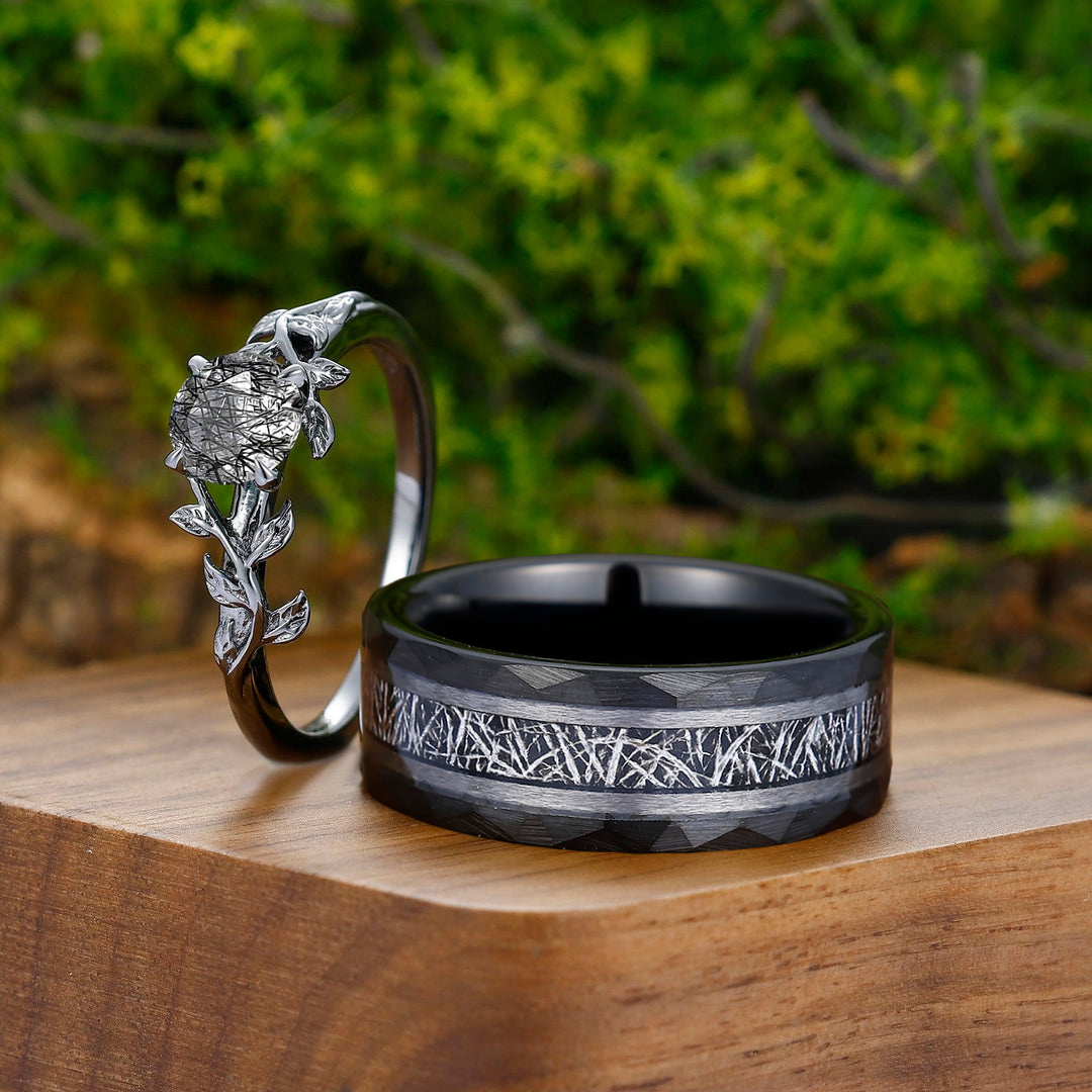 Couple Rings Matching Engagement And Wedding Rings Handmade Rose