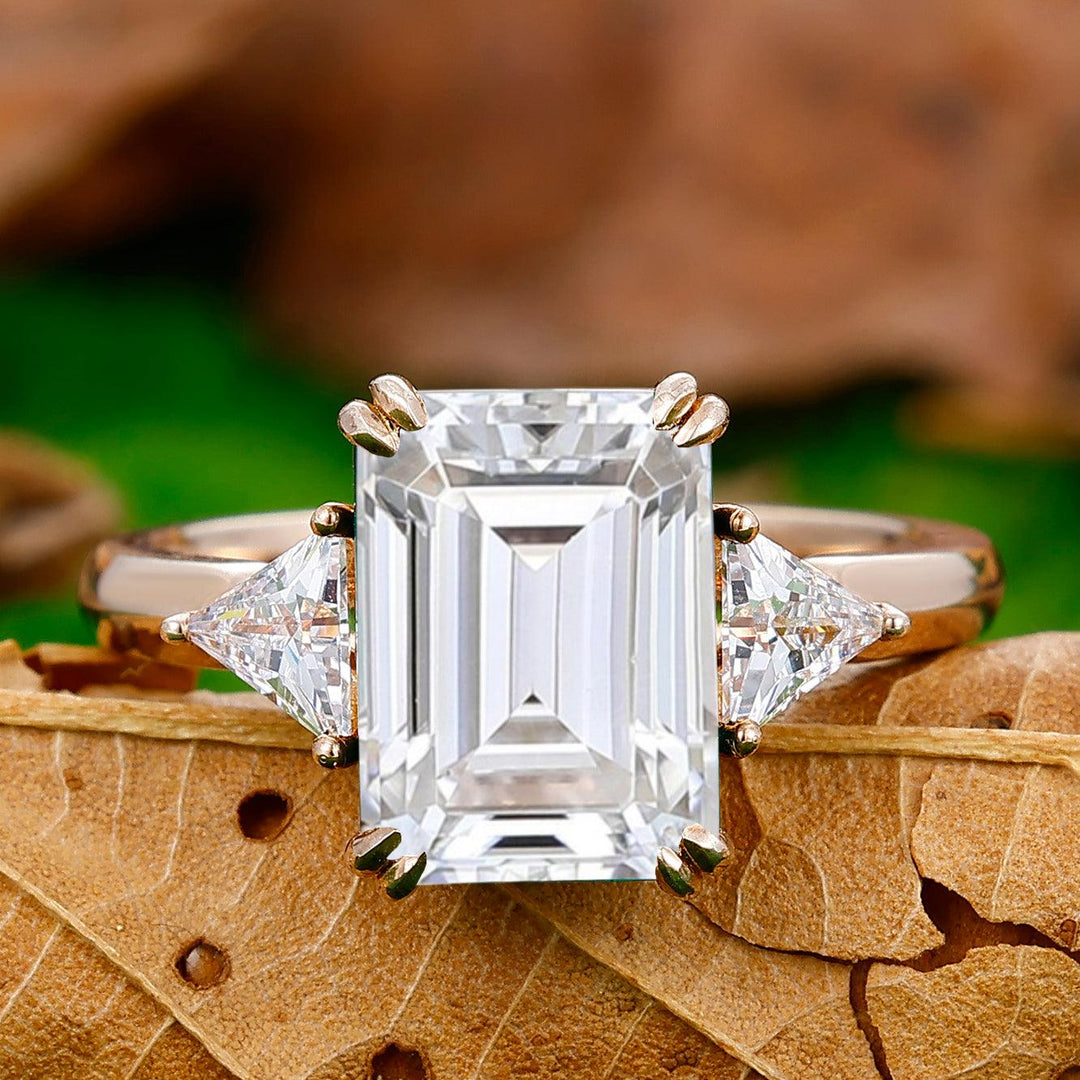 Engagement Rings Bague Taille Emeraude Diamant Carat Bague