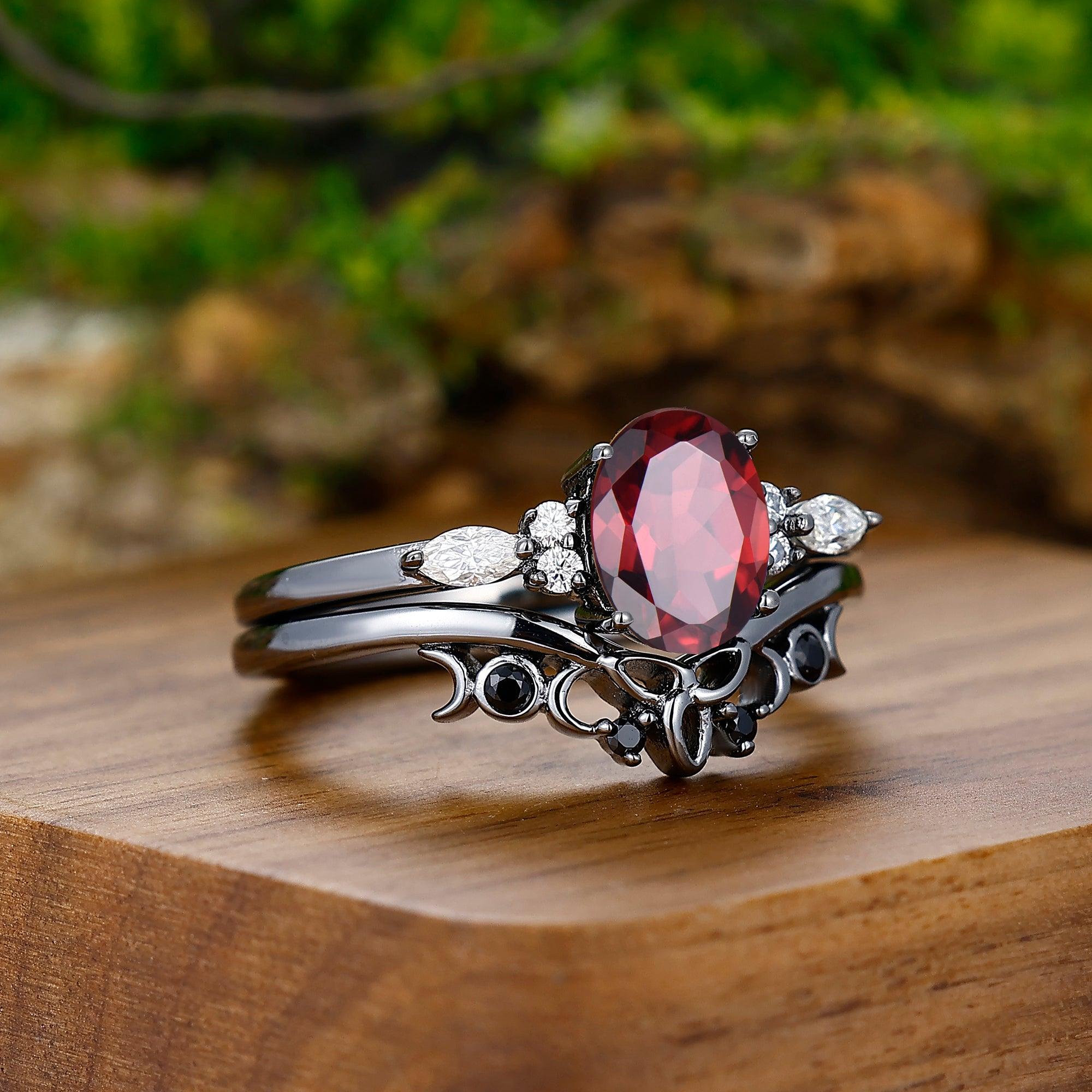 Dark orders Red Garnet Sterling Ring