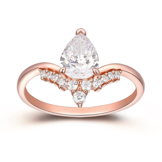Art Deco  1.3CT Pear Moissanite Engagement Ring