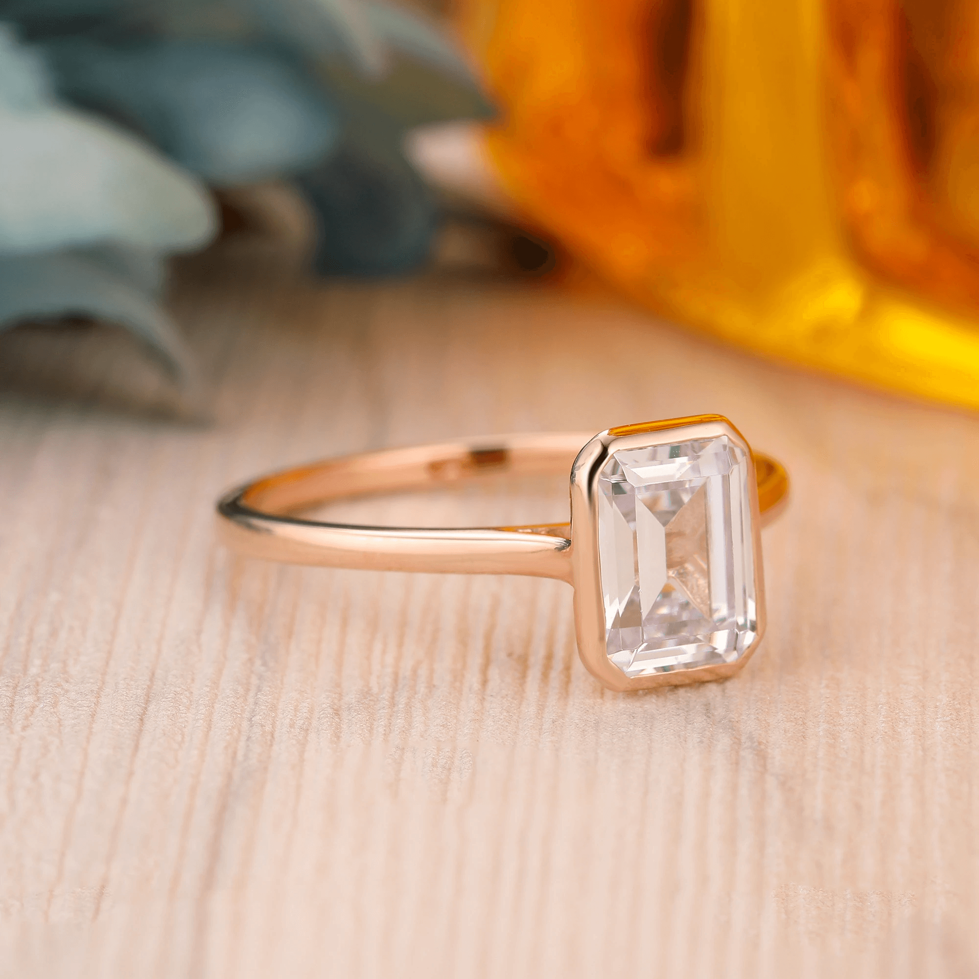 2.0 CT Emerald Cut deals Bezel Setting Ring, Gold Engagement Ring, Anniversary Ring, Gift For Her, Bezel Setting Anniversary Ring