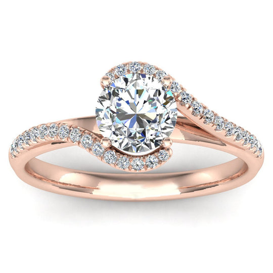 Round Cut 6.5mm Moissanite Ring 14k White Gold Engagement Ring For Women, Promise Ring, Art Deco Wedding Ring, Anniversary Ring For Wife