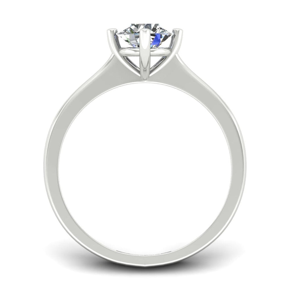 0.8CT Round Cut Moissanite Engagement Ring, 4 Prongs Solitaire White Gold Ring