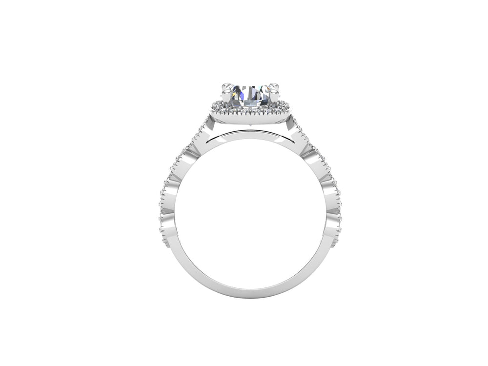 Halo 1.25CT Round Cut 7mm Moissanite Ring, Art Deco Engagament Ring